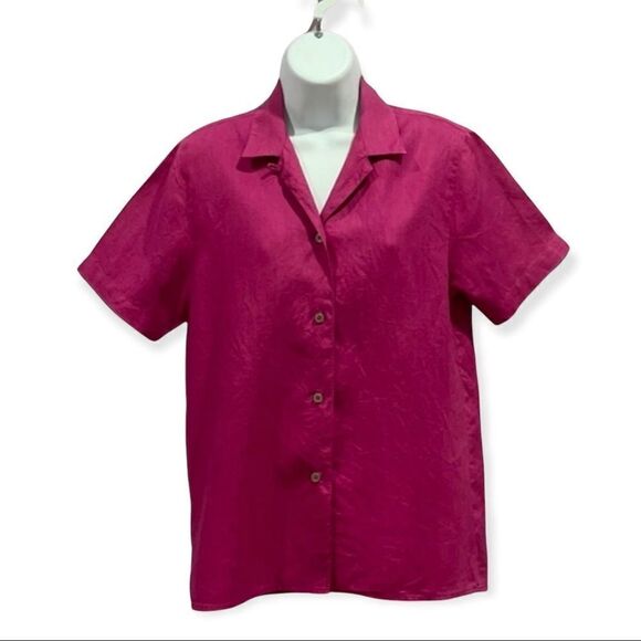 Brooks Brothers Vintage fuchsia Linen Blouse Size S - Picture 1 of 7